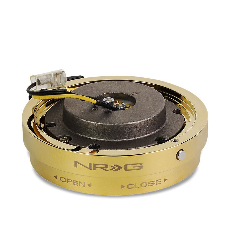 NRG Chrome Gold Race Thin Version Steering Wheel Quick Release Adapter 6-Hole-Interior-BuildFastCar