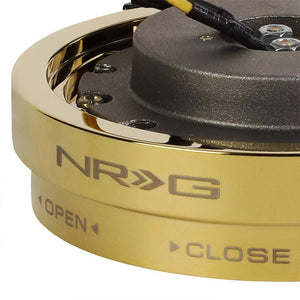 NRG Chrome Gold Race Thin Version Steering Wheel Quick Release Adapter 6-Hole-Interior-BuildFastCar