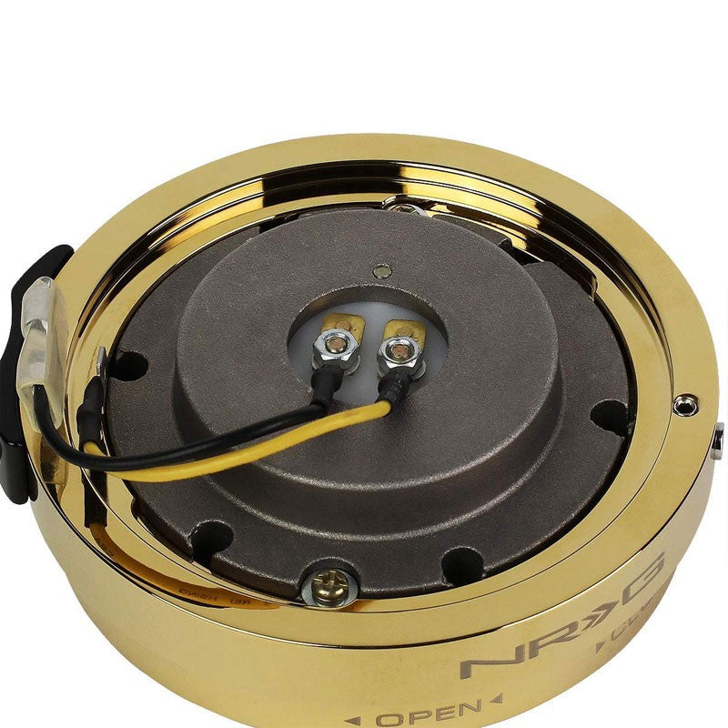 NRG Chrome Gold Race Thin Version Steering Wheel Quick Release Adapter 6-Hole-Interior-BuildFastCar
