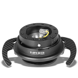 NRG SRK-700CF Gen 4.0 Black Carbon Fiber Steering Wheel Quick Release SRK-700BK-CF