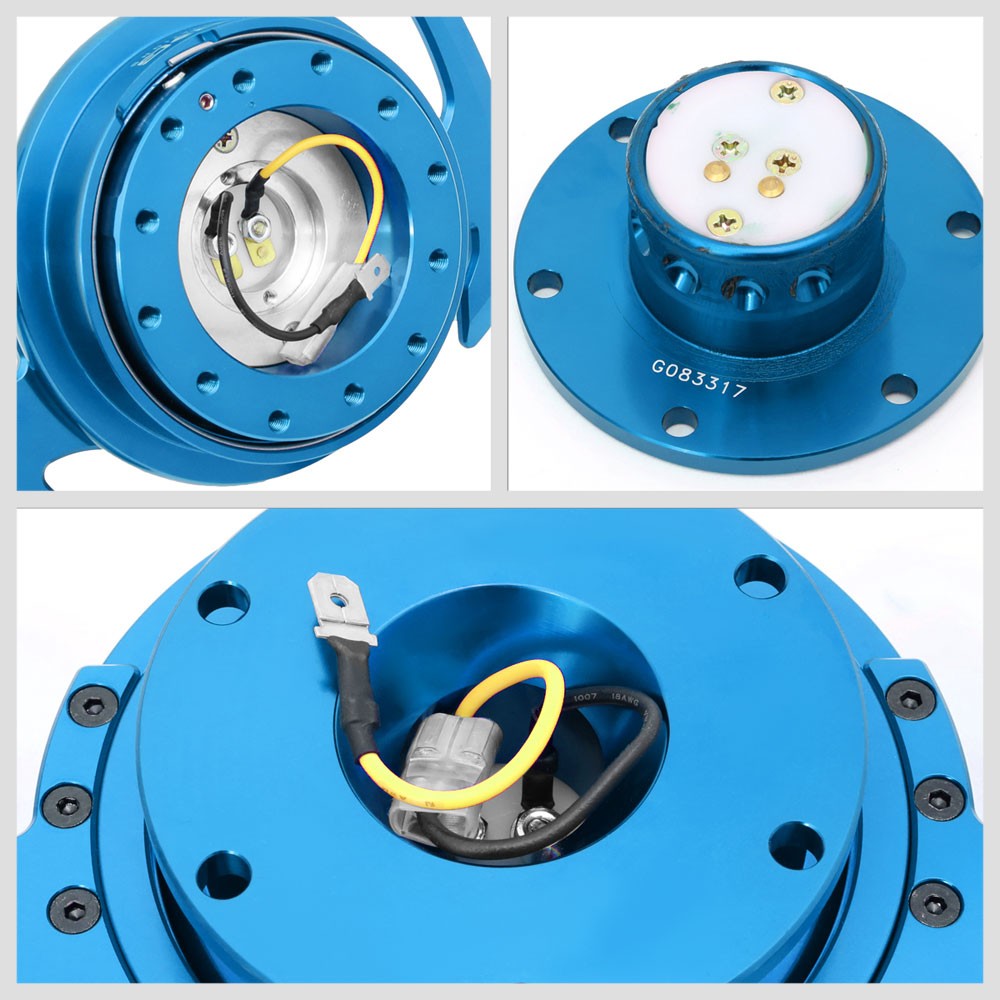NRG Gen4.0 Blue Anodized Aluminum Steering Wheel Quick Release Adapter SRK-700BL-Steering Wheels & Accessories-BuildFastCar