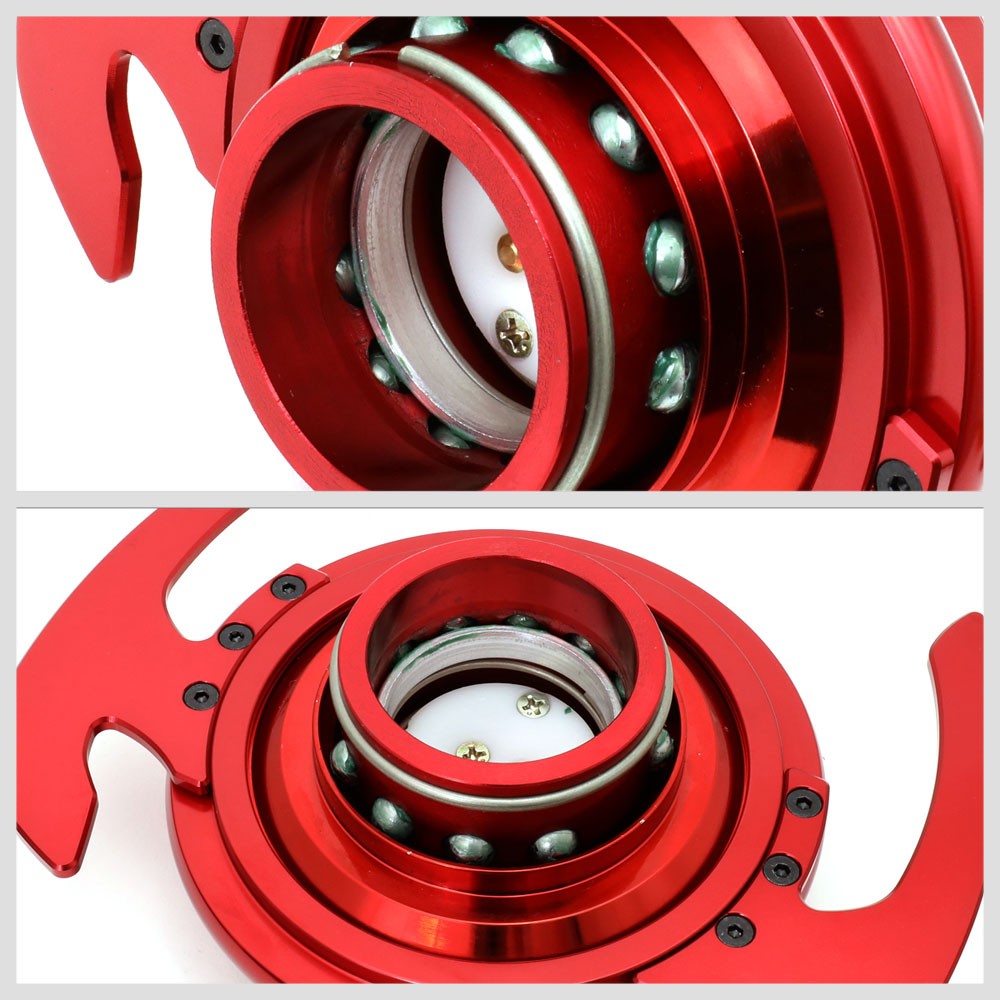 NRG Gen 4.0 Red Anodized Aluminum Steering Wheel Quick Release Adapter SRK-700RD-Steering Wheels & Accessories-BuildFastCar