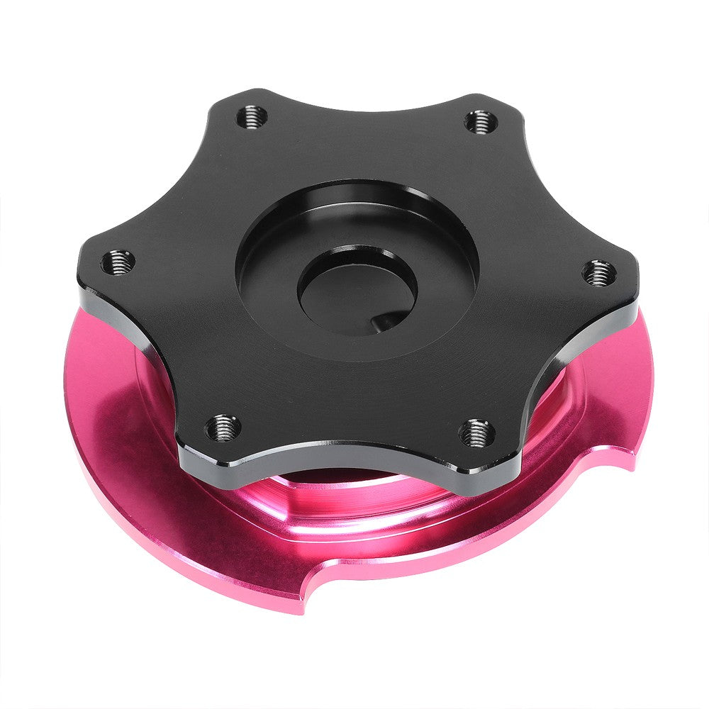 NRG SRK-R200BK-PK SFI 42.1 Steering Wheel Quick Release Adapter Black/Pink Ring