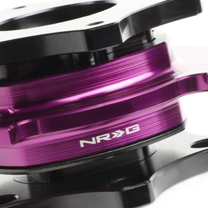 NRG SRK-R200BK-PP SFI 42.1 D shaped Quick Release Adapter Black/Purple Ring