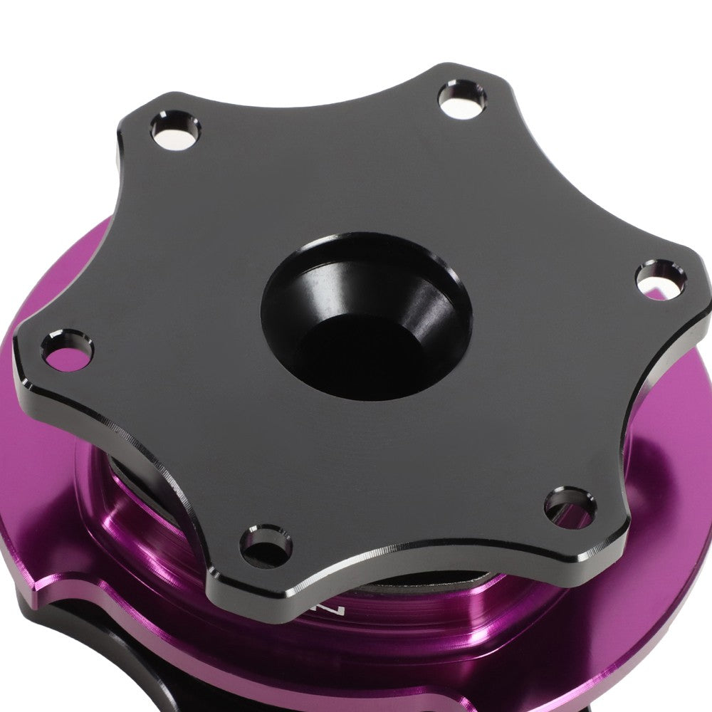 NRG SRK-R200BK-PP SFI 42.1 D shaped Quick Release Adapter Black/Purple Ring