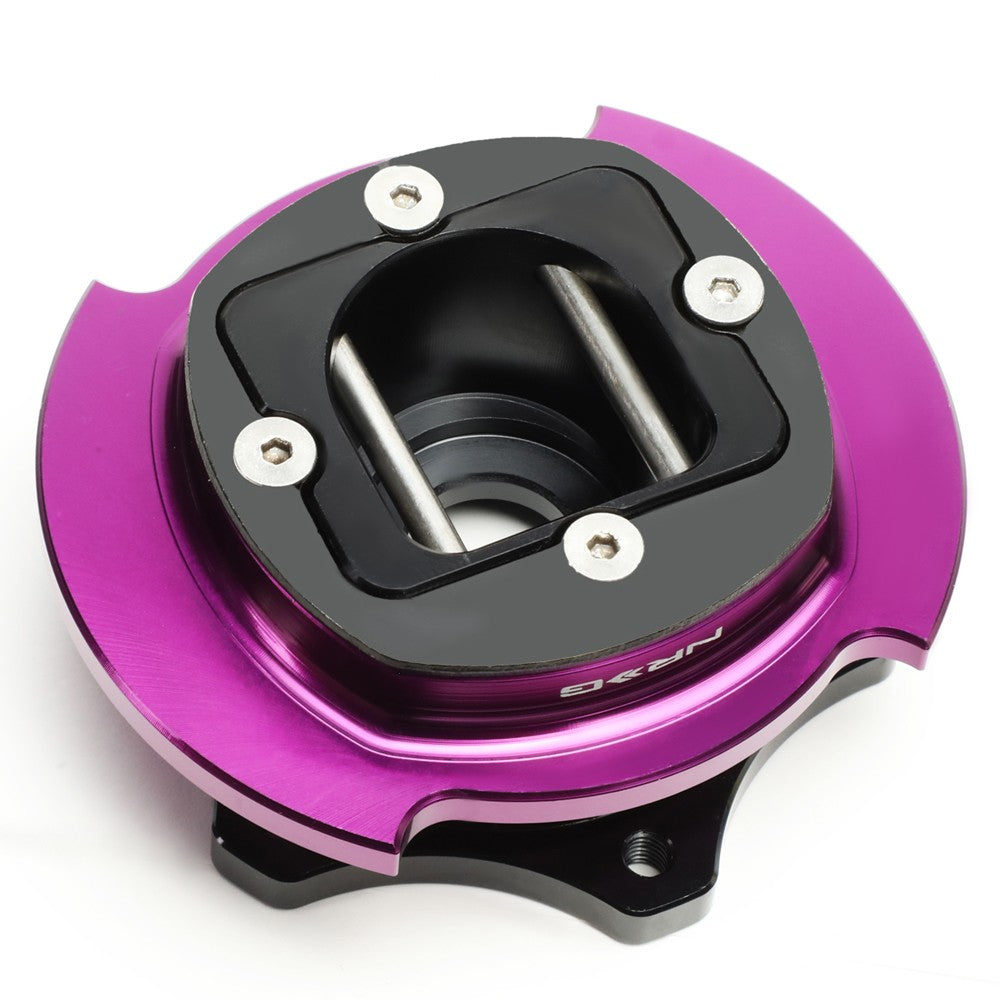 NRG SRK-R200BK-PP SFI 42.1 D shaped Quick Release Adapter Black/Purple Ring