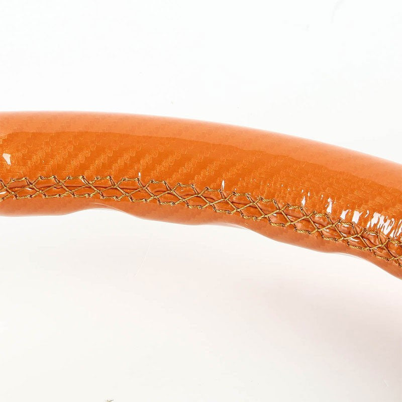 NRG Orange Carbon Fiber/Black 3 Spokes Deep Dish 6-Bolt 350mm Steering Wheel-Interior-BuildFastCar