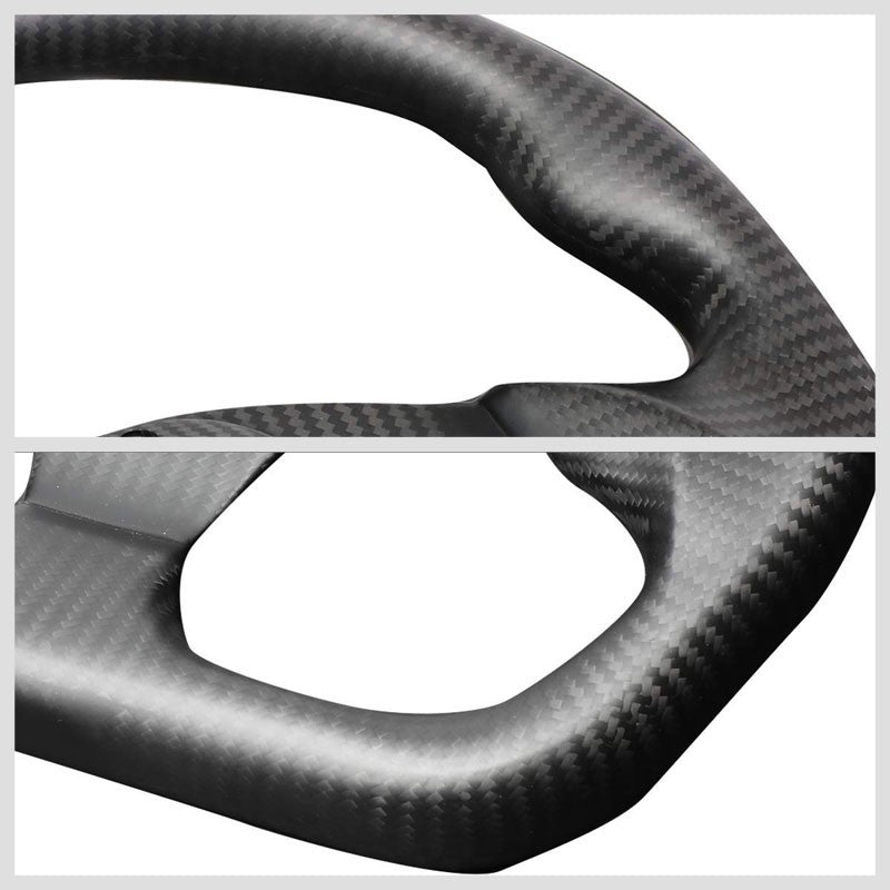 Full Matte Carbon Fiber D-Shape Flat Bottom 320mm ST-009CF-MB NRG Steering Wheel-Interior-BuildFastCar