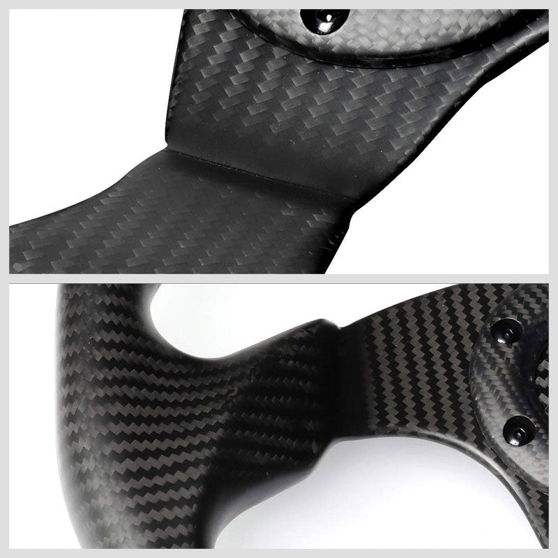 Full Matte Carbon Fiber D-Shape Flat Bottom 320mm ST-009CF-MB NRG Steering Wheel-Interior-BuildFastCar