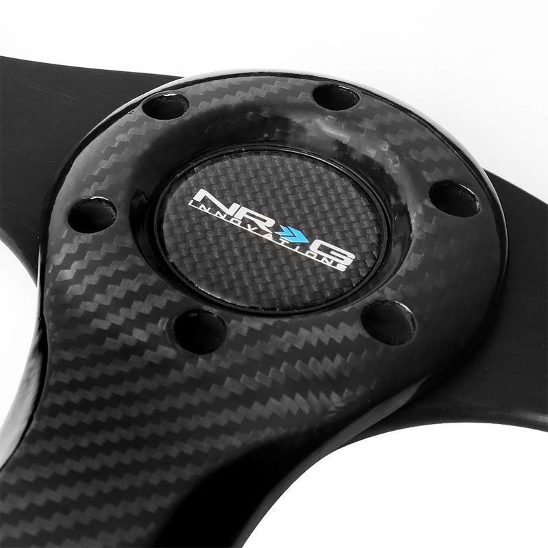 Carbon Fiber CenterFlat Bottom 350mm ST-013CFBK NRG Steering Wheel+Horn Button-Interior-BuildFastCar