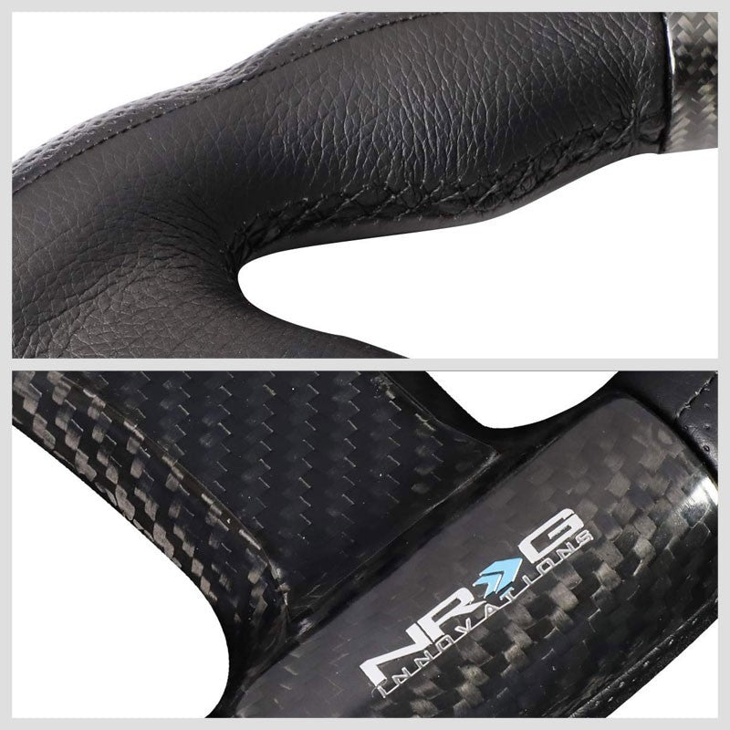 Carbon Fiber CenterFlat Bottom 350mm ST-013CFBK NRG Steering Wheel+Horn Button-Interior-BuildFastCar