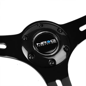 NRG Chameleon Sparkle Wood/Black 3 Spokes Deep Dish 6-Bolt 350mm Steering Wheel-Interior-BuildFastCar