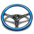NRG ST-015BK-BL 305mm/2" Deep Dish Wood Grain Slit Holes Racing Steering Wheel-Steering Wheels & Accessories-BuildFastCar