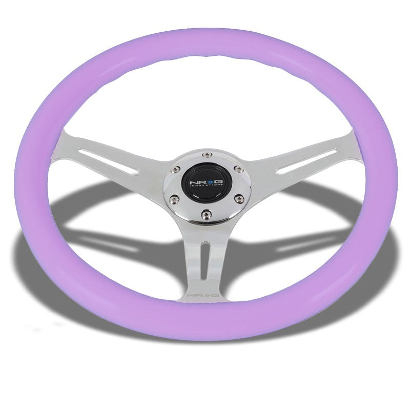 White Glow Purple Wood Grain 350mm 2" Deep ST-015CH-GL-PP NRG Steering Wheel-Interior-BuildFastCar