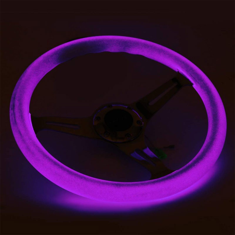 White Glow Purple Wood Grain 350mm 2" Deep ST-015CH-GL-PP NRG Steering Wheel-Interior-BuildFastCar