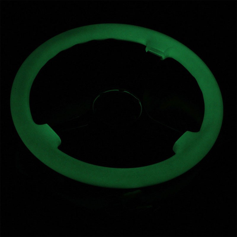 White Glow Green Wood Grain 350mm 2" Deep ST-015CH-GL NRG Steering Wheel+Horn-Interior-BuildFastCar