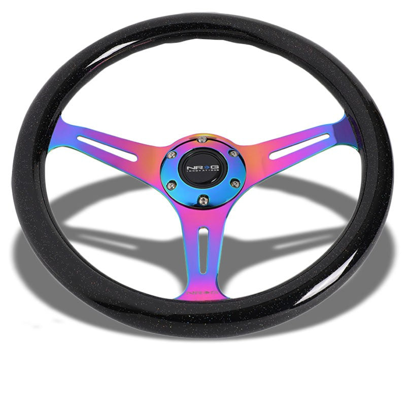 Chameleon Wood Grain/Neo Chrome 350mm 2" Deep ST-015MC-CN NRG Steering Wheel-Interior-BuildFastCar