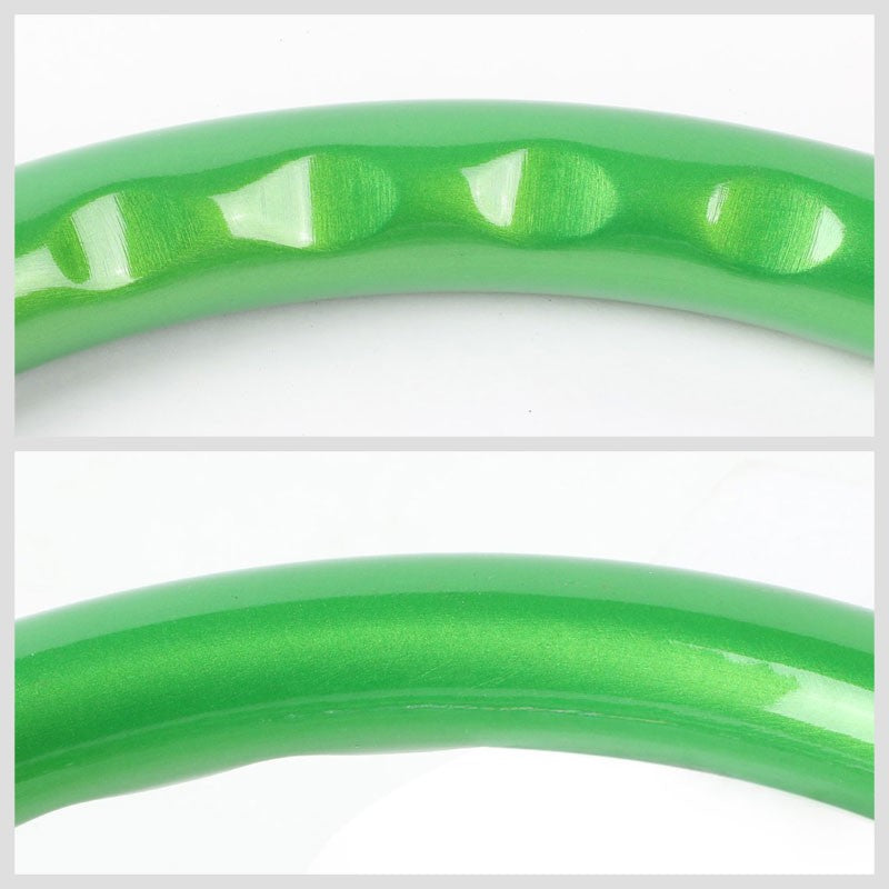 NRG Green Wood Gain/Neo Chrome 3 Spokes Deep Dish 6-Bolt 350mm Steering Wheel-Interior-BuildFastCar