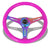 NRG 350mm Neo Purple/Neochrome 3-Spoke 6-Bolt Race Steering Wheel+Horn Button-Steering Wheels & Accessories-BuildFastCar