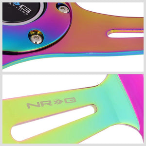 NRG 350mm Neo Purple/Neochrome 3-Spoke 6-Bolt Race Steering Wheel+Horn Button-Steering Wheels & Accessories-BuildFastCar