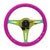 NRG 350mm Neo Purple/Neochrome 3-Spoke 6-Bolt Race Steering Wheel+Horn Button-Steering Wheels & Accessories-BuildFastCar