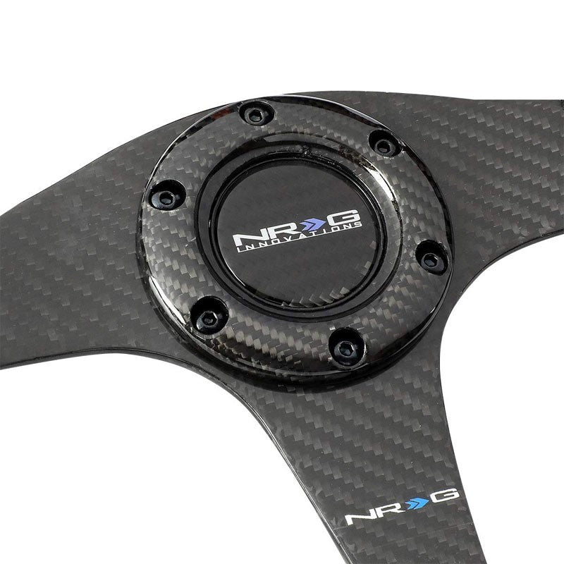 Black Suede/Carbon Fiber D-Shape Flat Bottom 320mm ST-019CF NRG Steering Wheel-Interior-BuildFastCar