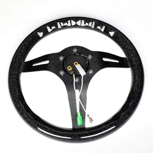 Black Flake Wood/Slit Holes 310mm ST-310BSB-BK NRG Steering Wheel+Horn Button