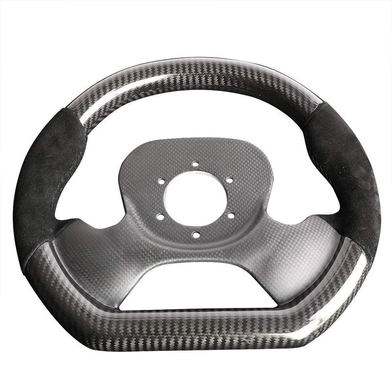 Carbon Fiber D-Shape Flat Bottom 320mm ST-X10CF-S NRG Steering Wheel+Horn Button-Interior-BuildFastCar