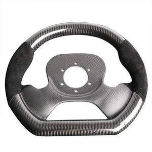 Carbon Fiber D-Shape Flat Bottom 320mm ST-X10CF-S NRG Steering Wheel+Horn Button-Interior-BuildFastCar