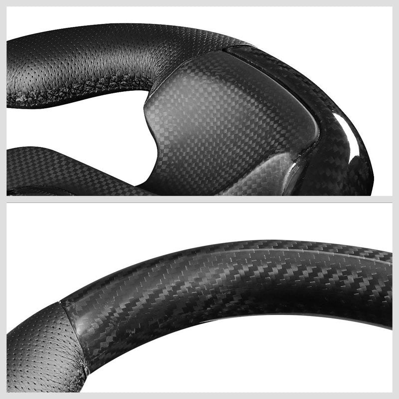 Carbon Fiber D-Shape Flat Bottom 320mm ST-X10CF NRG Steering Wheel+Horn Button-Interior-BuildFastCar