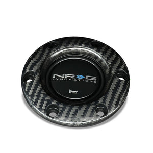 NRG STR-001BC Carbon Fiber 6-Bolt Steering Wheel Horn Button w/Ring Retainer-Steering Wheels & Accessories-BuildFastCar