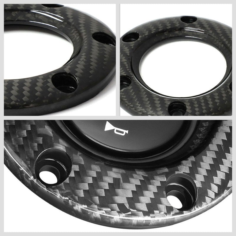 NRG STR-001BC Carbon Fiber 6-Bolt Steering Wheel Horn Button w/Ring Retainer-Steering Wheels & Accessories-BuildFastCar