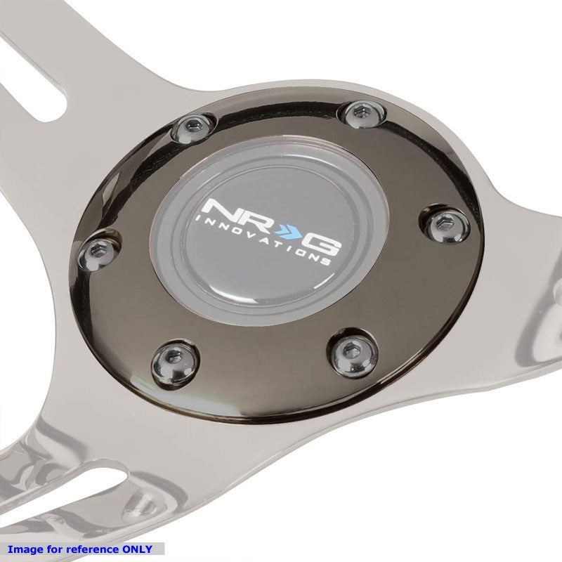 NRG STR-001BKC Black Chrome 6-Bolt Steering Wheel Horn Button Ring Retainer-Steering Wheels & Accessories-BuildFastCar