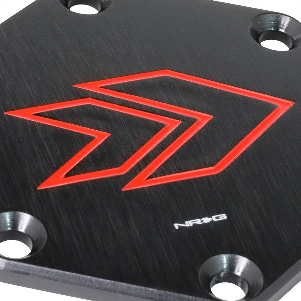 NRG STR-620RD White Arrow Engraved Steering Wheel Horn Plate Cover NRG-STR-620RD