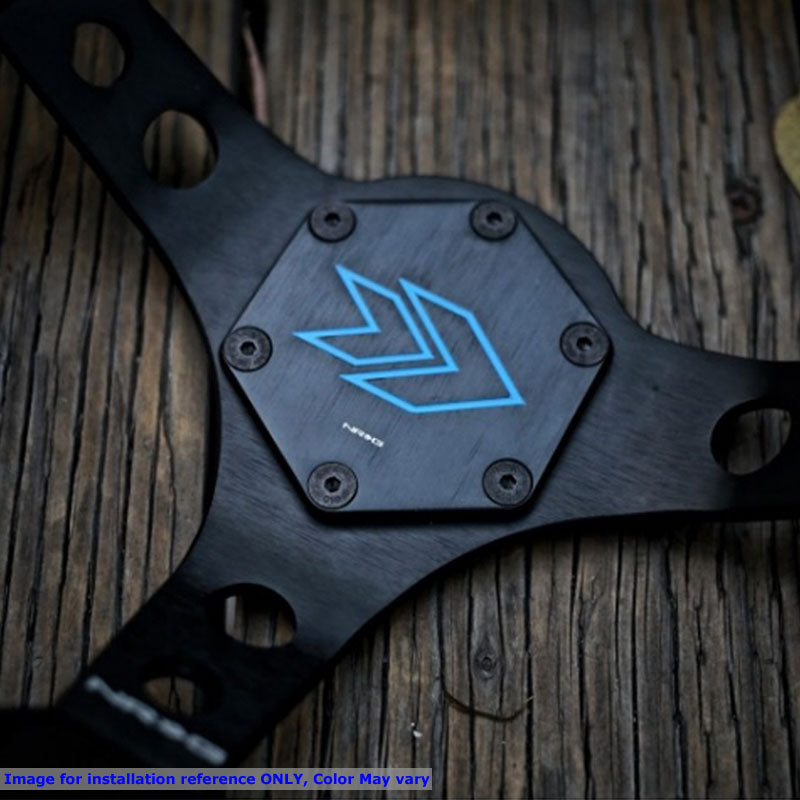 NRG STR-630CF Black Carbon Fiber Look Steering Wheel Horn Delete Plate Cover-Steering Wheels & Accessories-BuildFastCar
