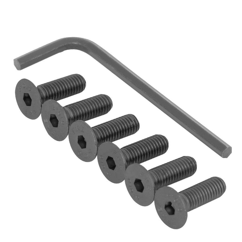 NRG 6PC SWS-100BK-1 Anodized Black Flat Head/Conical Seat Steering Wheel Screw