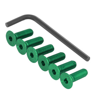 NRG SWS-100GN Steel Anodized Green Flat Head/Conical Seat Steering Wheel Screw