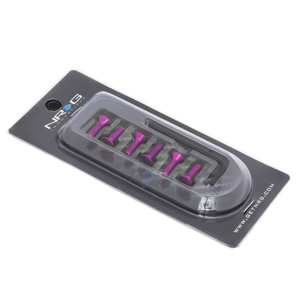 NRG SWS-100PP Steel Anodized Purple Flat Head/Conical Seat Steering Wheel Screw