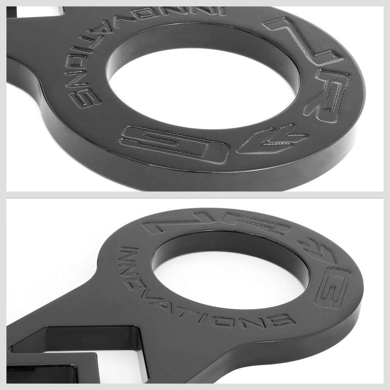 NRG Innovations Black TOW-100BK Front Logo Universal Aluminum Hitch Tow Hook Kit-Truck & Towing-BuildFastCar