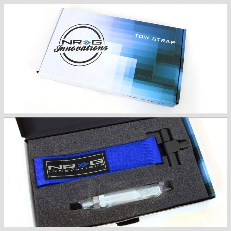 NRG Blue TOW-120BL Front/Rear Nylon Tow Strap Tow Hook Kit For 05-08 Scion tC-Truck & Towing-BuildFastCar-BFC-NRG-TOW-120BL