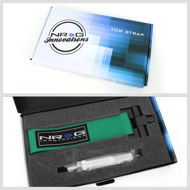 NRG Green TOW-120GN Front/Rear Nylon Tow Strap Tow Hook Kit For 05-08 Scion tC-Truck & Towing-BuildFastCar-BFC-NRG-TOW-120GN