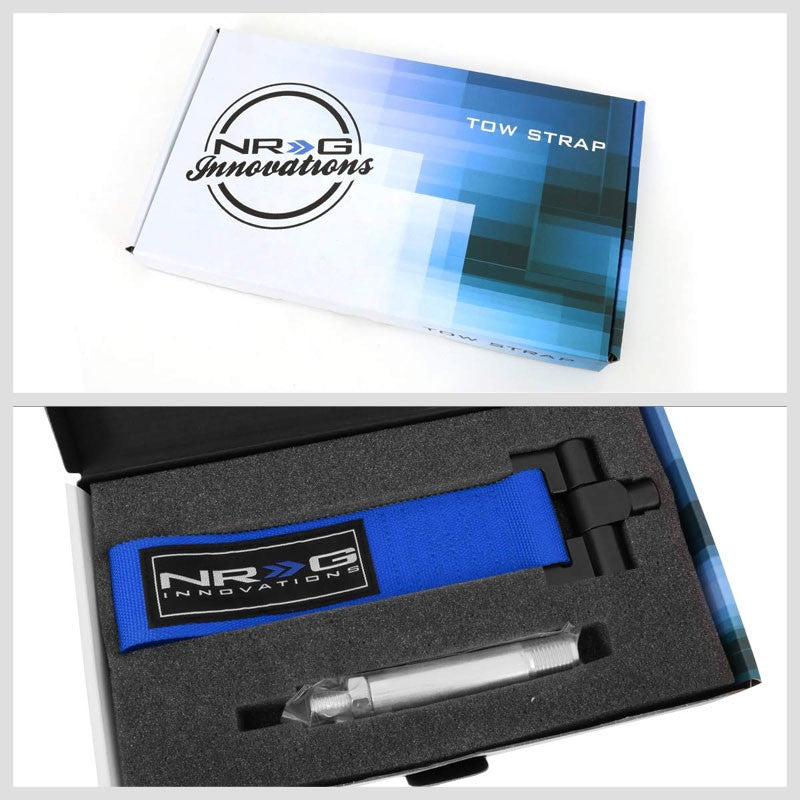 NRG Blue TOW-121BL Front/Rear Nylon Tow Strap Tow Hook Kit For 07-12 Scion xB-Truck & Towing-BuildFastCar-BFC-NRG-TOW-121BL