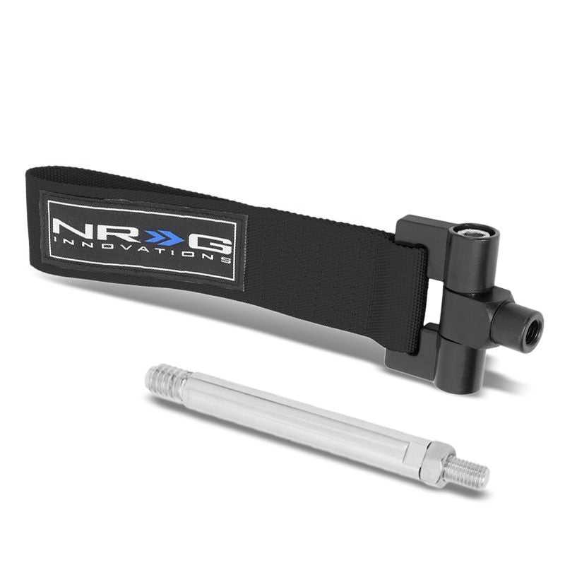 NRG Black TOW-125BK Front/Rear Nylon Tow Strap Hook Kit For Lexus IS250/IS350-Truck & Towing-BuildFastCar-BFC-NRG-TOW-125BK