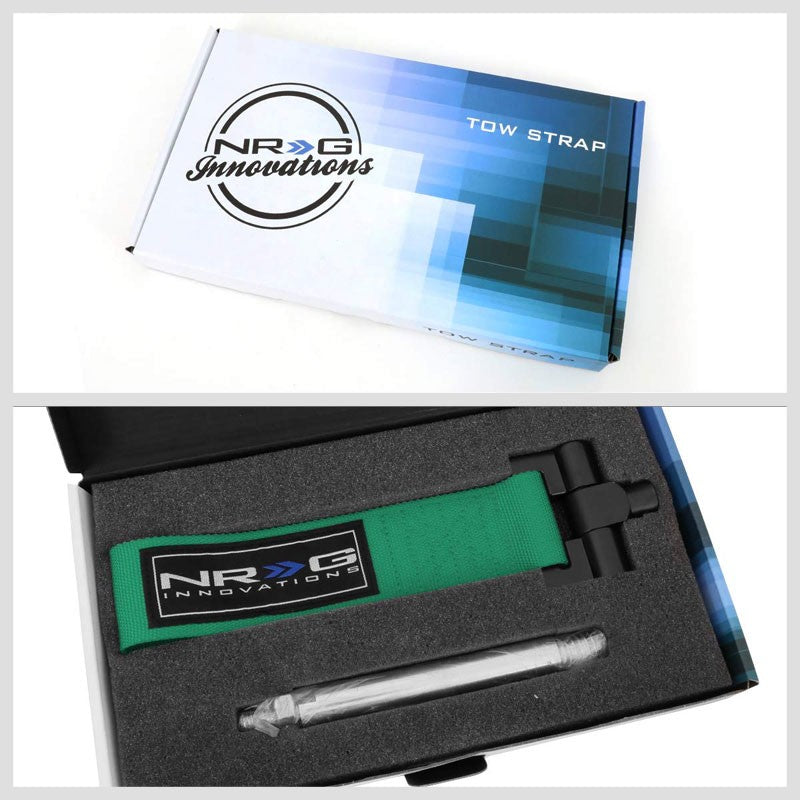 NRG Green TOW-125GN Front/Rear Nylon Tow Strap Hook Kit For Lexus IS250/IS350-Truck & Towing-BuildFastCar-BFC-NRG-TOW-125GN