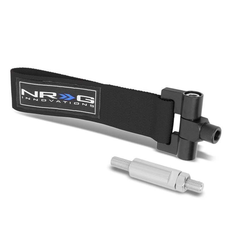 NRG Black TOW-130BK Front/Rear Nylon Tow Strap Hook Kit For 00-08 Honda S2000-Truck &amp; Towing-BuildFastCar-BFC-NRG-TOW-130BK