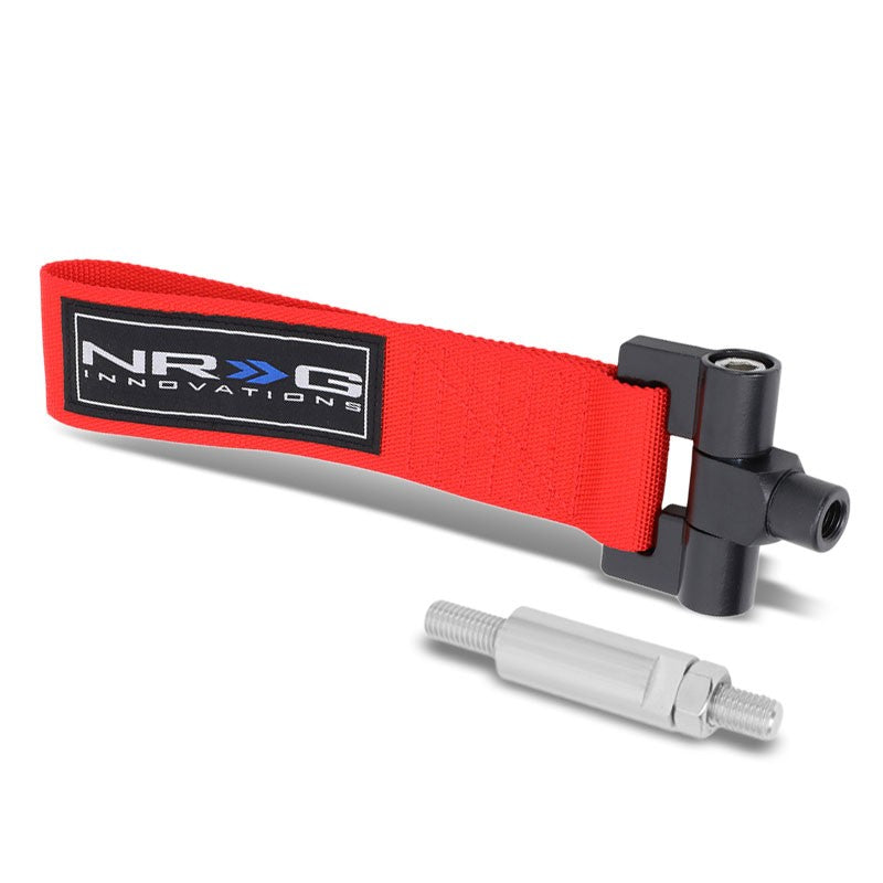 NRG Red TOW-130RD Front/Rear Nylon Tow Strap Tow Hook Kit For 00-08 Honda S2000-Truck & Towing-BuildFastCar-BFC-NRG-TOW-130RD