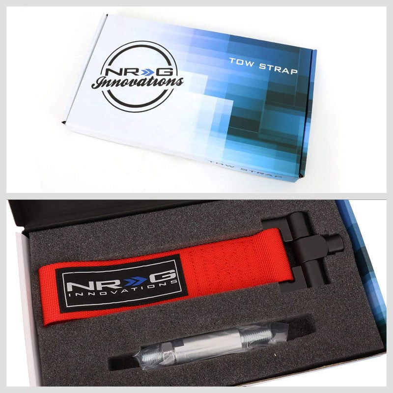 NRG Red TOW-130RD Front/Rear Nylon Tow Strap Tow Hook Kit For 00-08 Honda S2000-Truck & Towing-BuildFastCar-BFC-NRG-TOW-130RD
