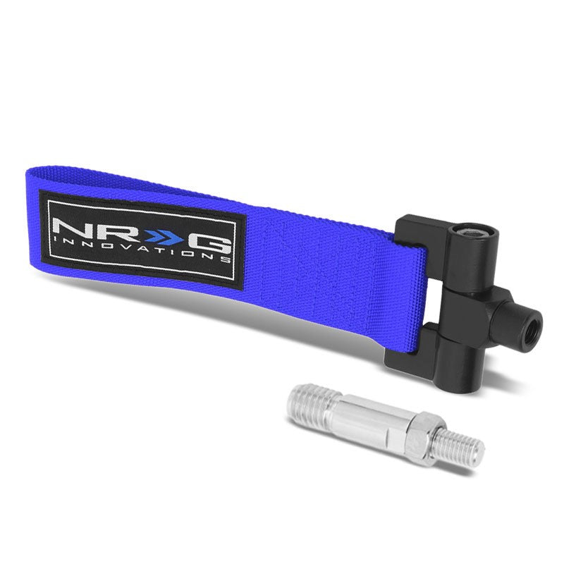 NRG Blue TOW-131BL Front/Rear Nylon Tow Strap Tow Hook Kit For 09-13 Honda Fit-Truck & Towing-BuildFastCar-BFC-NRG-TOW-131BL