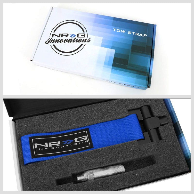 NRG Blue TOW-131BL Front/Rear Nylon Tow Strap Tow Hook Kit For 09-13 Honda Fit-Truck & Towing-BuildFastCar-BFC-NRG-TOW-131BL