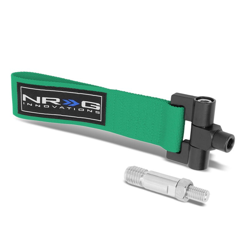 NRG Green TOW-131GN Front/Rear Nylon Tow Strap Tow Hook Kit For 09-13 Honda Fit-Truck & Towing-BuildFastCar-BFC-NRG-TOW-131GN